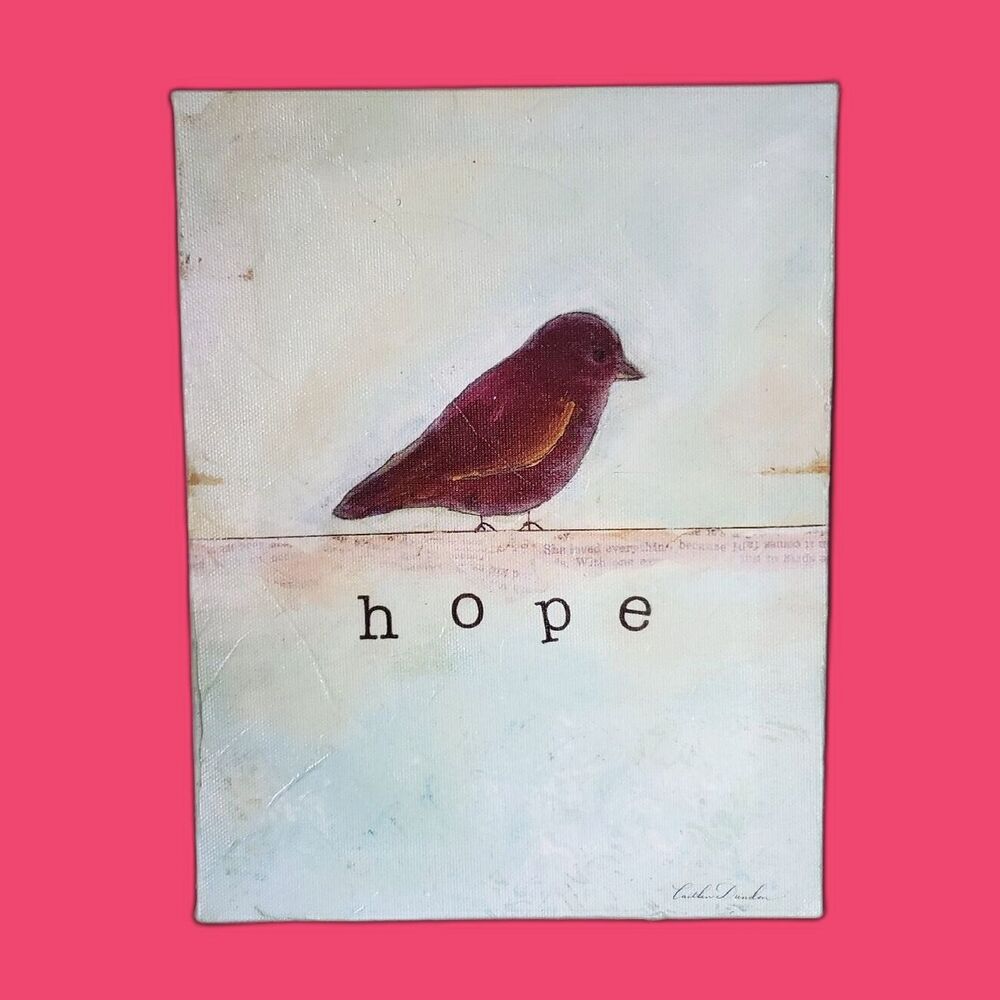 Bird Hope Caitlin Dundon Wall Art Canvas Print - 6.5"x8.5" - Artissimo Designs